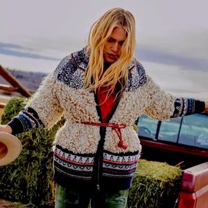 ANTHROPOLOGIE-Pilcro Longline Sherpa Bomber Jacket - Size M